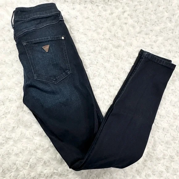 GUESS 1981 Womens Skinny Dark Blue Jeans - Picture 7 of 10